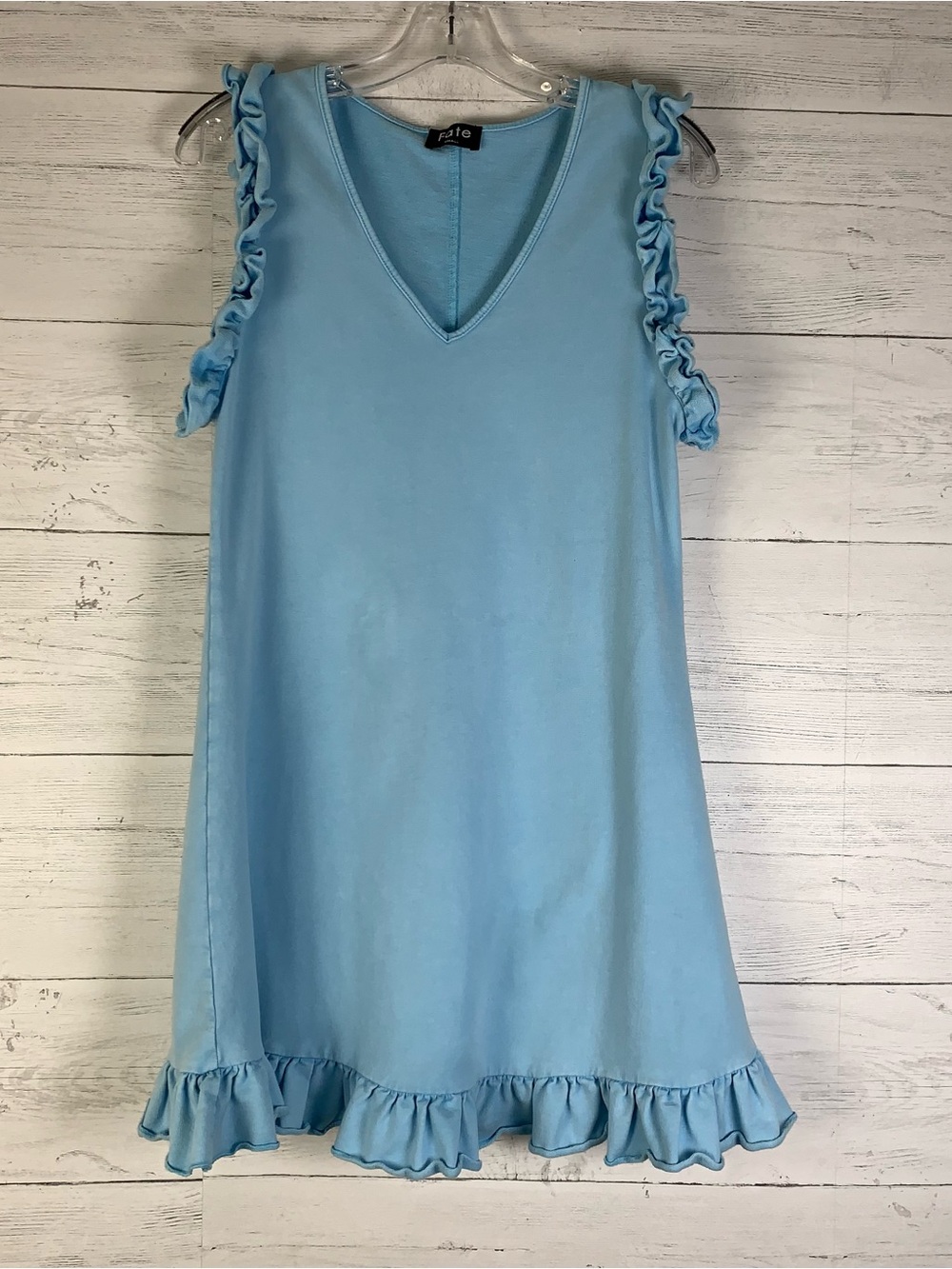 Fate Women’s Whispy Mini Dress In Blue size Small